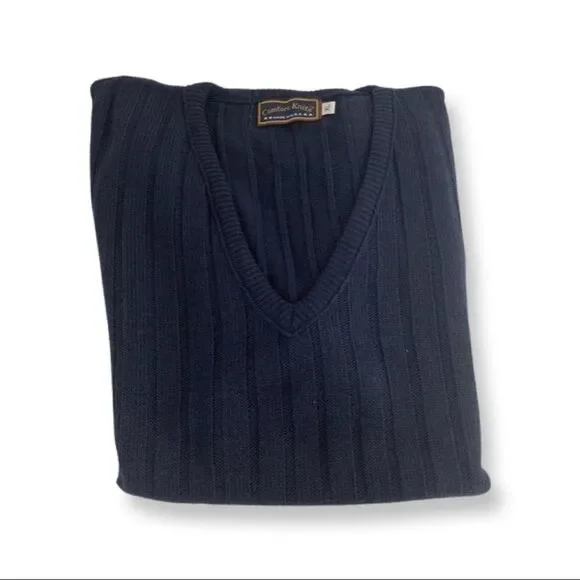 NWT Men’s Navy Blue Comfort Knits Sweater Vest - Picture 1 of 7